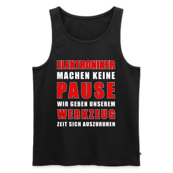 Elektroniker machen keine Pause - Männer Premium Bio Tank Top - Schwarz - Vorne - AI Model Male 178 light (178cm)