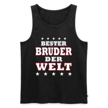 Bester BRUDER der Welt - Männer Premium Bio Tank Top - Schwarz - Vorne - Michal (187cm)