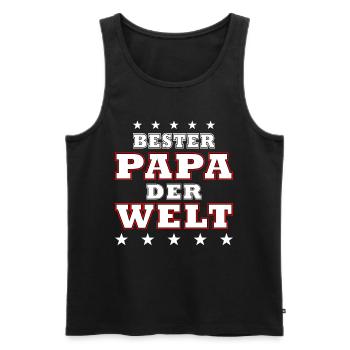 bester Papa der Welt - Männer Premium Bio Tank Top - Schwarz - Vorne - AI Model Male 178 light (178cm)