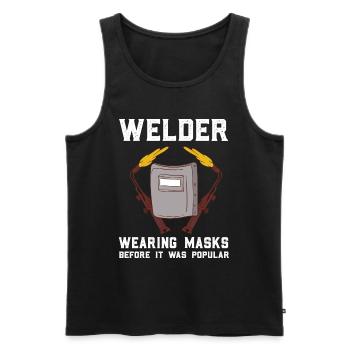 Retro Vintage Schweißer Maske Schweißen - Männer Premium Bio Tank Top - Schwarz - Vorne - AI Model Male 178 light (178cm)