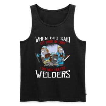 Schweißen Geschenk Job Spruch Schweißer - Männer Premium Bio Tank Top - Schwarz - Vorne - AI Model Male 178 light (178cm)