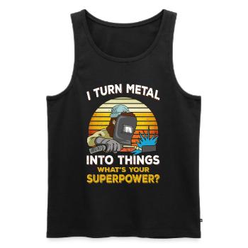 Schweißen Superpower Geschenk Job Spruch Schweißer - Männer Premium Bio Tank Top - Schwarz - Vorne - AI Model Male 178 light (178cm)