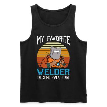 Welder Dad Father Father's Day Cool Dad - Men's Premium Organic Tank Top - black - Front - AI Model Male 178 light (178cm)
