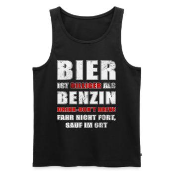 Bier ist billiger als Benzin! - Männer Premium Bio Tank Top - Schwarz - Vorne - AI Model Male 178 light (178cm)
