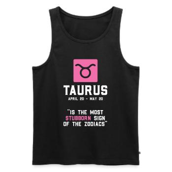 Zodiac sign Taurus April 20 - May 20 - Men's Premium Organic Tank Top - black - Front - AI Model Male 178 light (178cm)