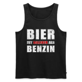 Bier ist Billiger als Benzin - Männer Premium Bio Tank Top - Schwarz - Vorne - AI Model Male 178 light (178cm)