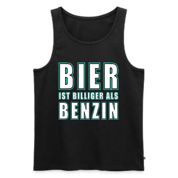 Bier ist billiger als Benzin! - Männer Premium Bio Tank Top - Schwarz - Vorne - AI Model Male 178 light (178cm)