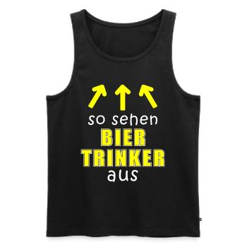 So gut sehen Biertrinker aus Pfeil auf Kopf Party - Männer Premium Bio Tank Top - Schwarz - Vorne - Michal (187cm)