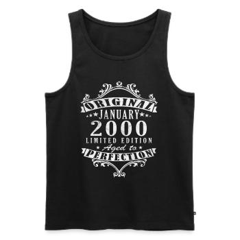Birthday January 2000 - Gift January 2000 - Men's Premium Organic Tank Top - black - Front - AI Model Male 178 light (178cm)