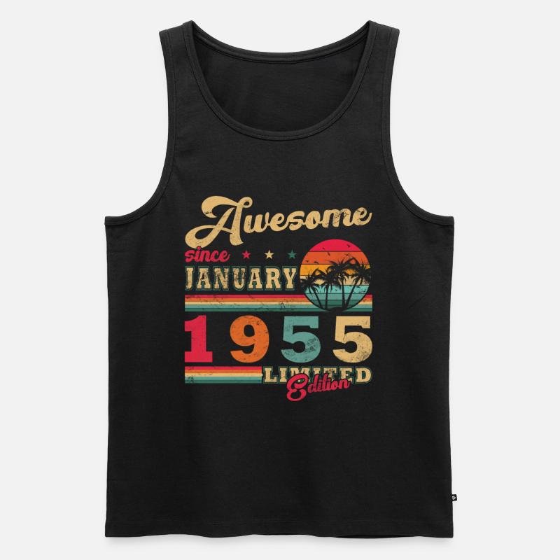 Januar 1955 - Januar 1955 Geburtstagsgeschenk - Männer Premium Bio Tank Top - Schwarz