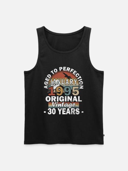 30. syntymäpäivä tammikuu 1995 Syntynyt 30 vuotta - Miesten premium luomu-tanktoppi - musta