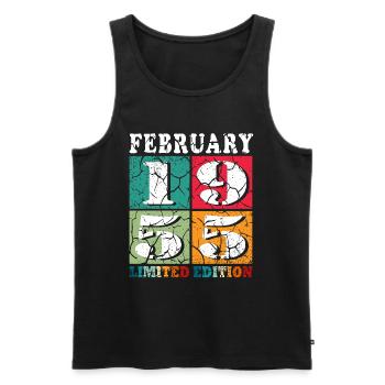 Februar 1955 Geburtstag Februar 1955 Februar - Männer Premium Bio Tank Top - Schwarz - Vorne - Michal (187cm)