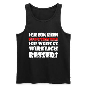 ich bin kein klugscheisser - Männer Premium Bio Tank Top - Schwarz - Vorne - Michal (187cm)