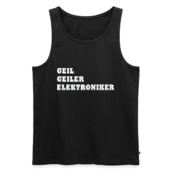Elektroniker/Elektronik/Elektrizität/Elektriker - Männer Premium Bio Tank Top - Schwarz - Vorne - Michal (187cm)