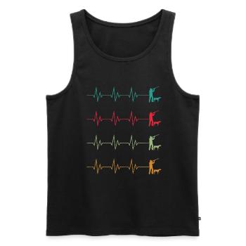 Hunter heartbeat with wild boar deer high - Men's Premium Organic Tank Top - black - Front - Michal (187cm)