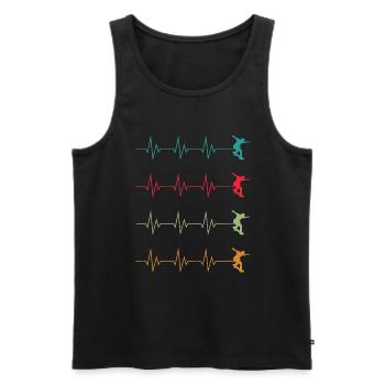 Skater Stunt Battement de cœur - Débardeur bio Premium Homme - noir - Devant - Michal (187cm)