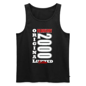 February 2000 birthday present. February 2000. - Men's Premium Organic Tank Top - black - Front - Michal (187cm)