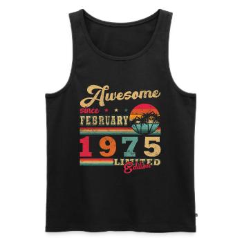50 ans d’Awesome depuis février 1975 - Débardeur bio Premium Homme - noir - Devant - Michal (187cm)