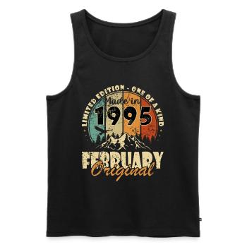 Februar 1995 Jubiläum Februar 1995 Februar - Männer Premium Bio Tank Top - Schwarz - Vorne - Michal (187cm)