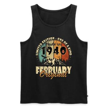 85 Jahre alt Baujahr 1940 Jahrgang Februar 1940 - Männer Premium Bio Tank Top - Schwarz - Vorne - Michal (187cm)