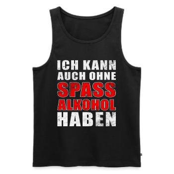 Alkohol Spruch - Männer Premium Bio Tank Top - Schwarz - Vorne - Michal (187cm)