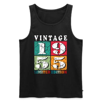 Vintage 1955 Limited Edition Geburtstagsgeschenk - Männer Premium Bio Tank Top - Schwarz - Vorne - Michal (187cm)