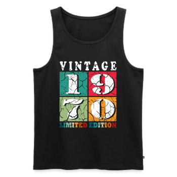 Vintage 1970 Limited Edition - Männer Premium Bio Tank Top - Schwarz - Vorne - Michal (187cm)