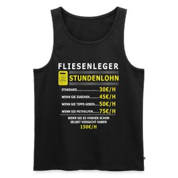Fliesenleger Stundenlohn Mosaikleger - Männer Premium Bio Tank Top - Schwarz - Vorne - Michal (187cm)