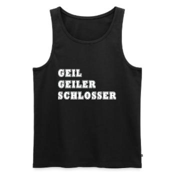 Geil Geiler Schlosser - Männer Premium Bio Tank Top - Schwarz - Vorne - AI Model Male 178 light (178cm)