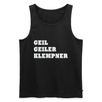 Geil Geiler Klempner - Männer Premium Bio Tank Top - Schwarz - Vorne - AI Model Male 178 light (178cm)