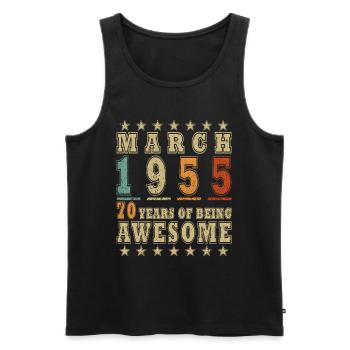 Legenden Werden Im März 1955 Geboren - 1955 - Männer Premium Bio Tank Top - Schwarz - Vorne - Michal (187cm)