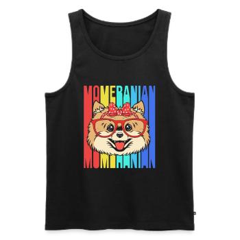 Zwergspitz Pomeranian Mama - Männer Premium Bio Tank Top - Schwarz - Vorne - AI Model Male 178 light (178cm)