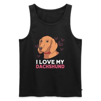 Dachshund Rauhaardackel - Männer Premium Bio Tank Top - Schwarz - Vorne - AI Model Male 178 light (178cm)