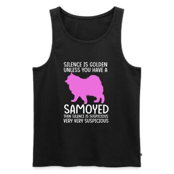 Samojede Hund Samoyed - Männer Premium Bio Tank Top - Schwarz - Vorne - AI Model Male 178 light (178cm)