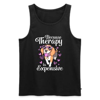 Therapiehund - Männer Premium Bio Tank Top - Schwarz - Vorne - AI Model Male 178 light (178cm)