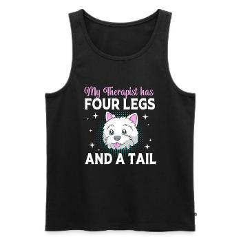 Therapiehund - Männer Premium Bio Tank Top - Schwarz - Vorne - AI Model Male 178 light (178cm)