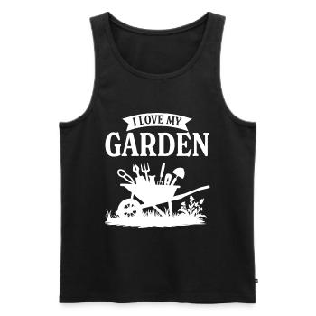 Ich liebe meinen Garten - Männer Premium Bio Tank Top - Schwarz - Vorne - Michal (187cm)