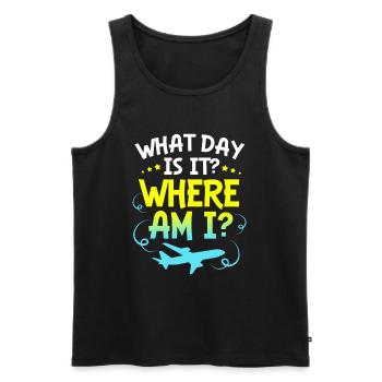 Flugbegleiter Stewardess - Männer Premium Bio Tank Top - Schwarz - Vorne - Michal (187cm)