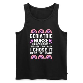 Nursing Home Geriatric Nurse Nurse - Men's Premium Organic Tank Top - black - Front - AI Model Male 178 light (178cm)