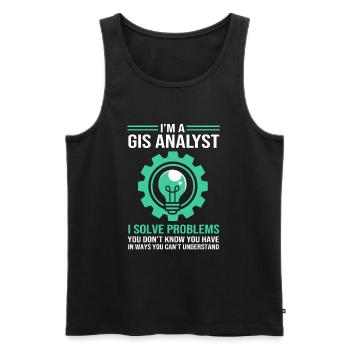 GIS Cartographer Geography Cartography - Men's Premium Organic Tank Top - black - Front - AI Model Male 178 light (178cm)
