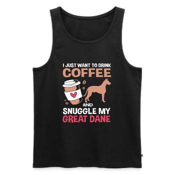 Deutsche Dogge - Männer Premium Bio Tank Top - Schwarz - Vorne - Michal (187cm)