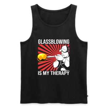 Glas Glasbläser - Männer Premium Bio Tank Top - Schwarz - Vorne - AI Model Male 178 light (178cm)