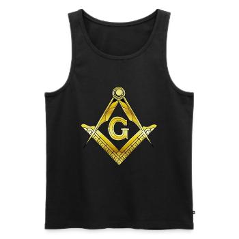 Freimaurer Illuminati - Männer Premium Bio Tank Top - Schwarz - Vorne - AI Model Male 178 light (178cm)