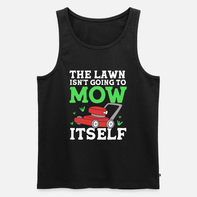 Rasenmäher Rasen (Wiese) - Männer Premium Bio Tank Top - Schwarz