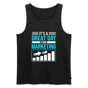 Responsable Marketing - Débardeur bio Premium Homme - noir - Devant - Michal (187cm)