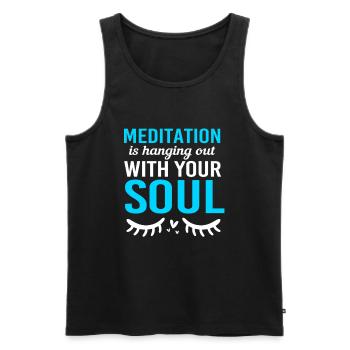 Meditation Chakra Zen - Männer Premium Bio Tank Top - Schwarz - Vorne - Michal (187cm)