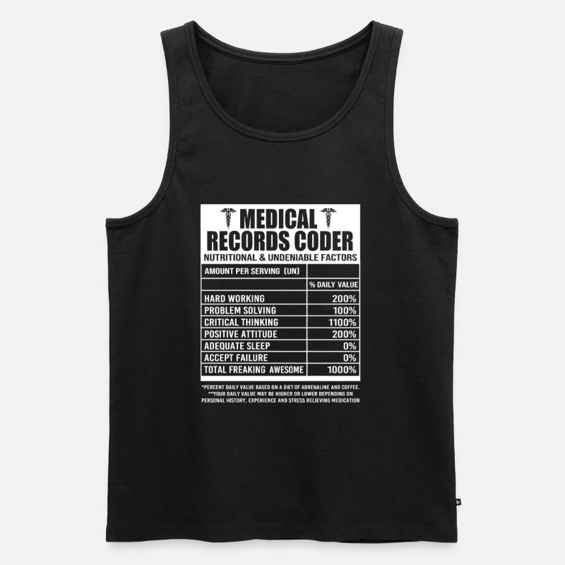 Programmeur médical Codeur médical - Débardeur bio Premium Homme - noir