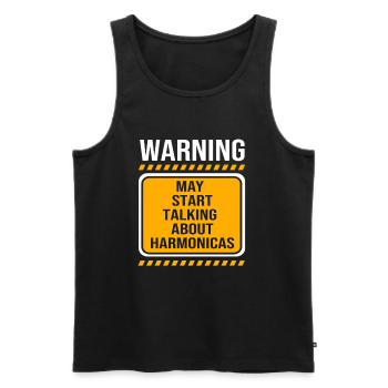 Mundharmonika - Männer Premium Bio Tank Top - Schwarz - Vorne - Michal (187cm)