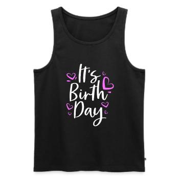 Hebamme - Männer Premium Bio Tank Top - Schwarz - Vorne - Michal (187cm)