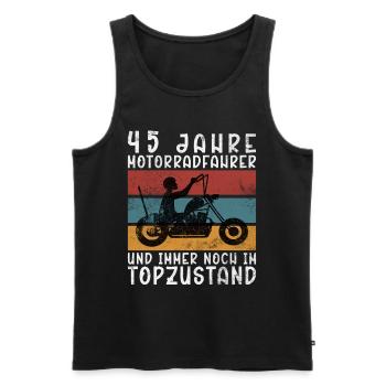45 Birthday Motorcyclist 45 Years Motorcycle - Men's Premium Organic Tank Top - black - Front - Michal (187cm)
